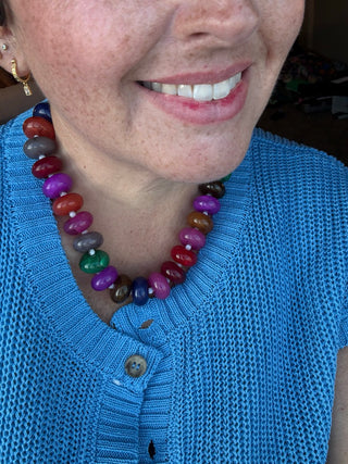 Cassie Chunky Beaded Jewel Tone Necklace