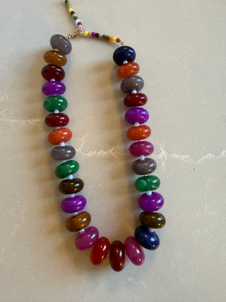 Cassie Chunky Beaded Jewel Tone Necklace