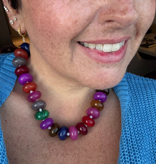 Cassie Chunky Beaded Jewel Tone Necklace