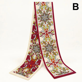 Elegant Printed Skinny Scarf Twilly & Belt Tie