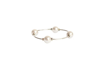 12mm Crystal White Swarovski Pearl Blessing Bracelet