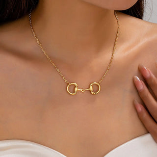 Horsebit Centerpiece Cable Chain Necklace