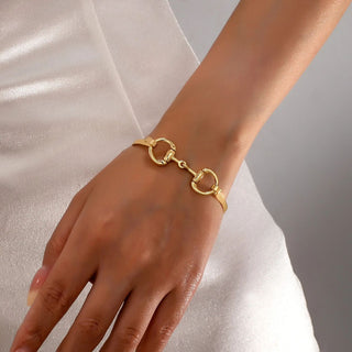Horsebit Gold-tone Bangle Bracelet