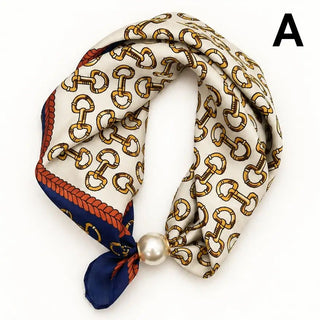 Horse Bit Pearl Magnetic Clasp Scarf Necklace
