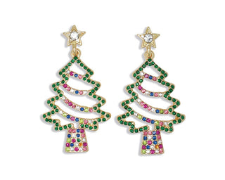 Open Crystal Trees Earrings