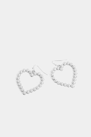 Adorned In Pearls Heart Earrings