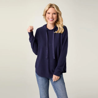 Navy Lightweight Heavenly-luxe Hooded Sweater