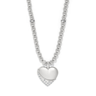 Meridian Petite Wave Heart Necklace Silver