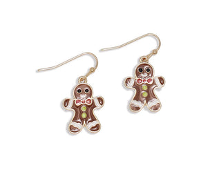 Enamel Gingerbread Man Earring