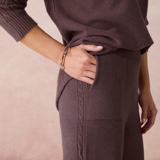 French Roast Heavenly-luxe Cable Knit Detail Pant