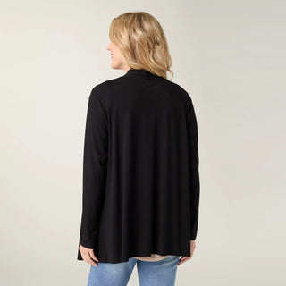 Black Soft Landing Cardigan With Button Closure