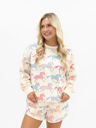 Horse Print Short Set