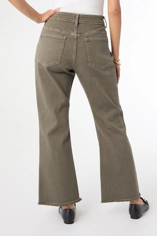 Olive Genesis Baby Bootcut With Frayed Ankle Bottom