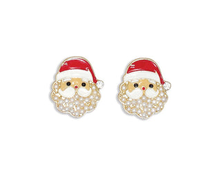 Jolly Santa With Pearls Earrings