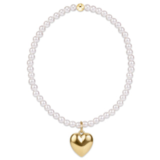 Enewton Classic Pearl 3mm Bracelet - Love Plush Gold Charm