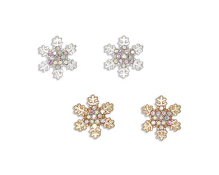 Duo Crystal Snowflakes Earrings