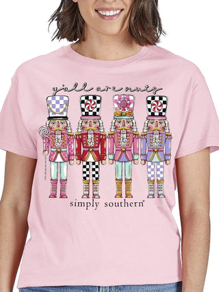 Simply Southern Y'all Are Nuts Pink Tee