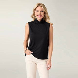 Black Soft Landing Sleeveless Turtleneck