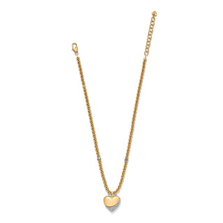 Meridian Petite Wave Heart Necklace Gold