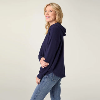 Navy Lightweight Heavenly-luxe Hooded Sweater
