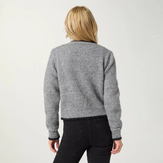 Arun Button Front Cardigan With Pearls