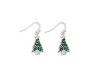 Trimmed Christmas Tree Earrings