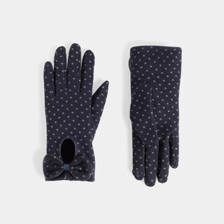 Navy Bow Keyhole Touchscreen Gloves