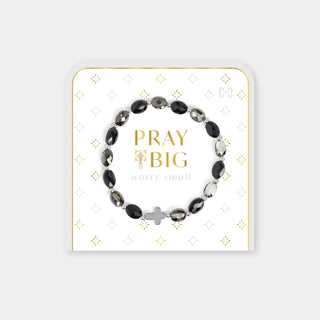 Black Pray Big, Worry Small Bracelet