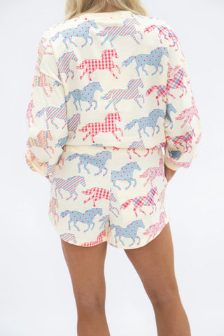Horse Print Short Set