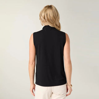Black Soft Landing Sleeveless Turtleneck