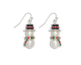 Snowman With Scarf Earrings