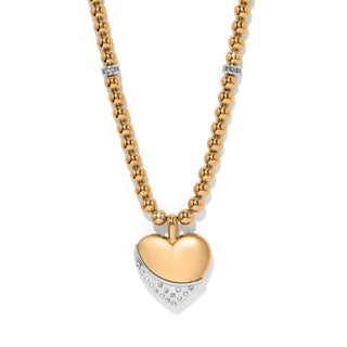 Meridian Petite Wave Heart Necklace Gold
