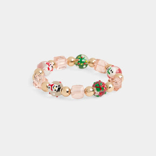 Gold Painted Bead Blush Bracelet