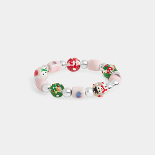 Silver Painted Bead Blush Bracelet