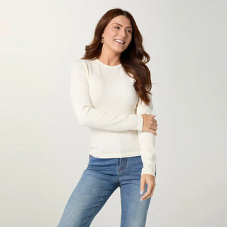 Pearl Ultra-lush Seamless Ribbed Crew Neck Top
