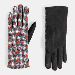 Houndstooth Cardinal Touchscreen Gloves