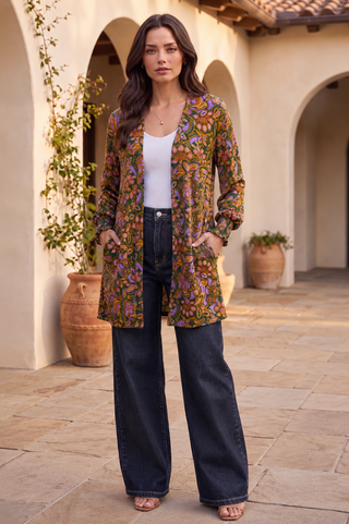 Dear Scarlett Olive Floral Cardigan