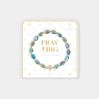 Blue/green Pray Big, Worry Small Bracelet