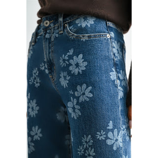 Mica Denim High Rise Floral Wide Leg Jeans