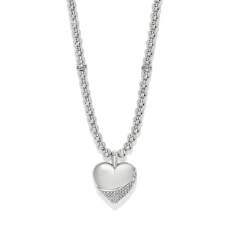 Meridian Petite Wave Heart Necklace Silver