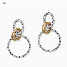 Pebble Link Two Tone Earring
