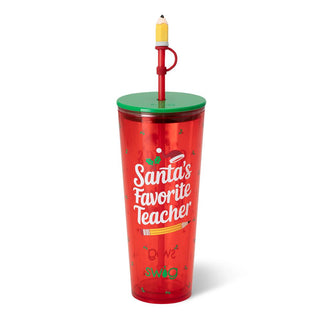 Swig Santa's Fav Teacher 24oz Plastic Tumbler