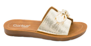 Corkys Too Cute Gold Crinkle Metallic Sandal