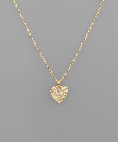 Pearl Beaded Heart Necklace