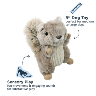 Plush Squirrel Twitchy Tail Dog Toy
