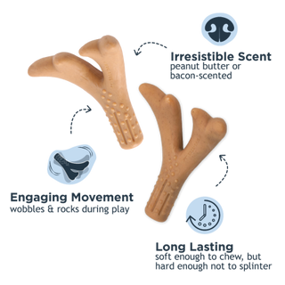 Small Bacon Scented Antler Dog Chew Toy
