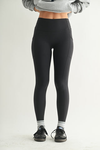Black Front Seam Leggings