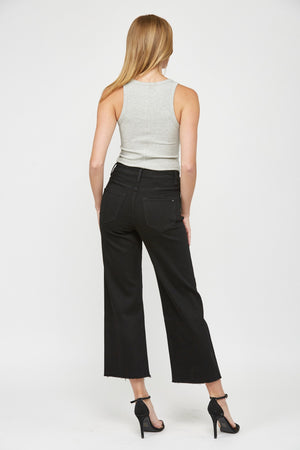 Mica Denim Wide Leg Crop Black Beauty