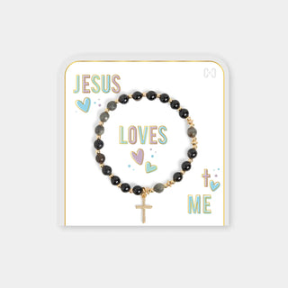 Black Jesus Loves Me Bracelet