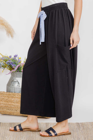 Carefree Wide Leg Black Pant